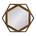 27" Cortland Hexagon Wall Mirror Brown - Kate & Laurel All Things Decor