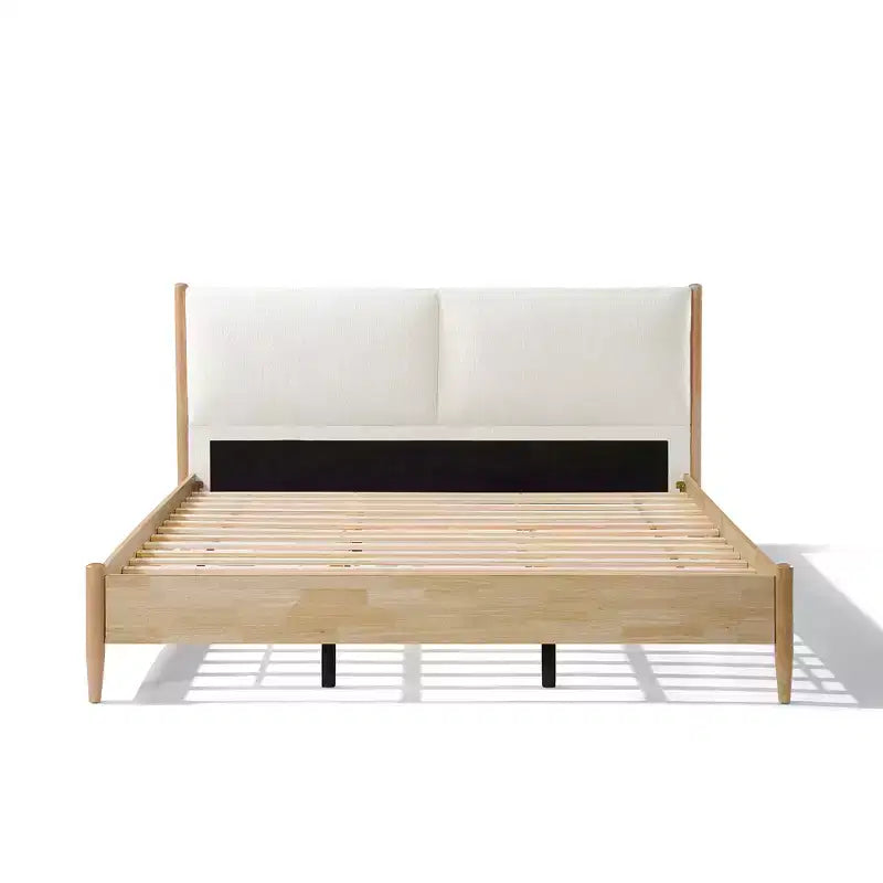 Christopher Knight Home Boran Contemporary Rubberwood Bed with Upholstered Headboard
