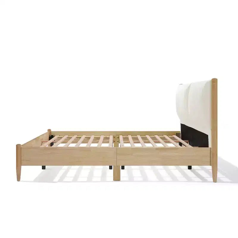 Christopher Knight Home Boran Contemporary Rubberwood Bed with Upholstered Headboard