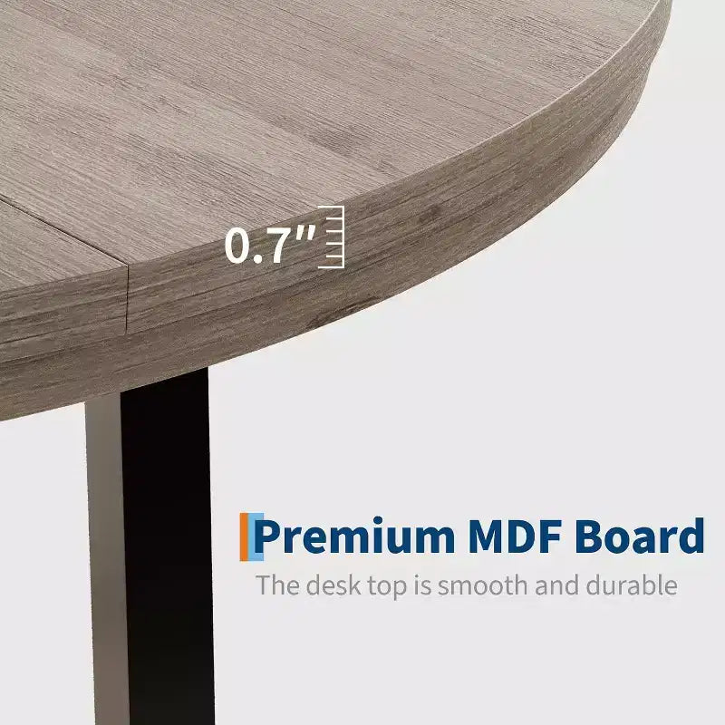 47 Round Dining Table, Industrial Dinner Table for 4 to 6, Wooden Kitchen Table with Sturdy Metal Frame, for Dining Room,KitchenNo Chairs
