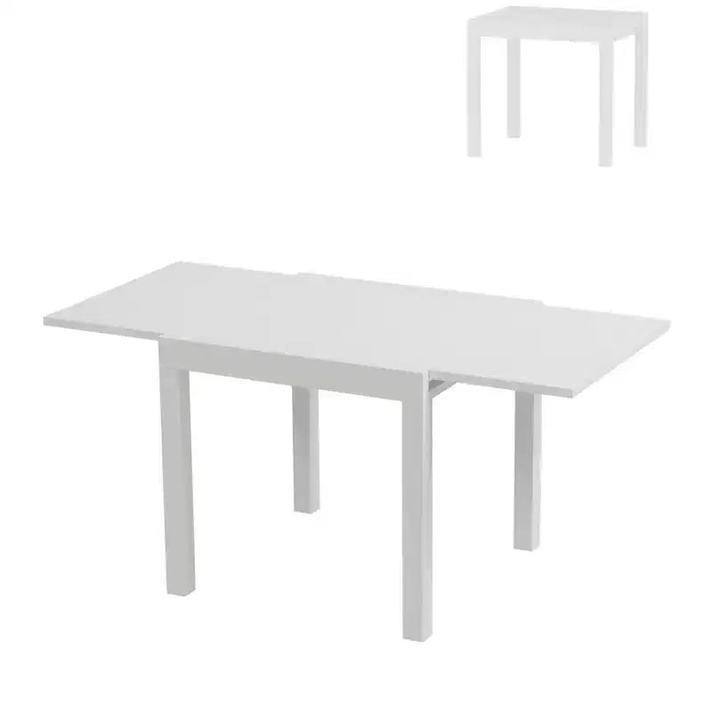 Expandable Patio Table Set for 4-6 People,31-63 Extentable Outdoor Dining Table , Aluminum Frame with Wood Pattern for Backyard, Deck-No Chair