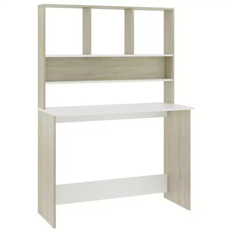 Desk White and Sonoma Oak Engineered Wood 43.3x17.7x61.8 in Desk