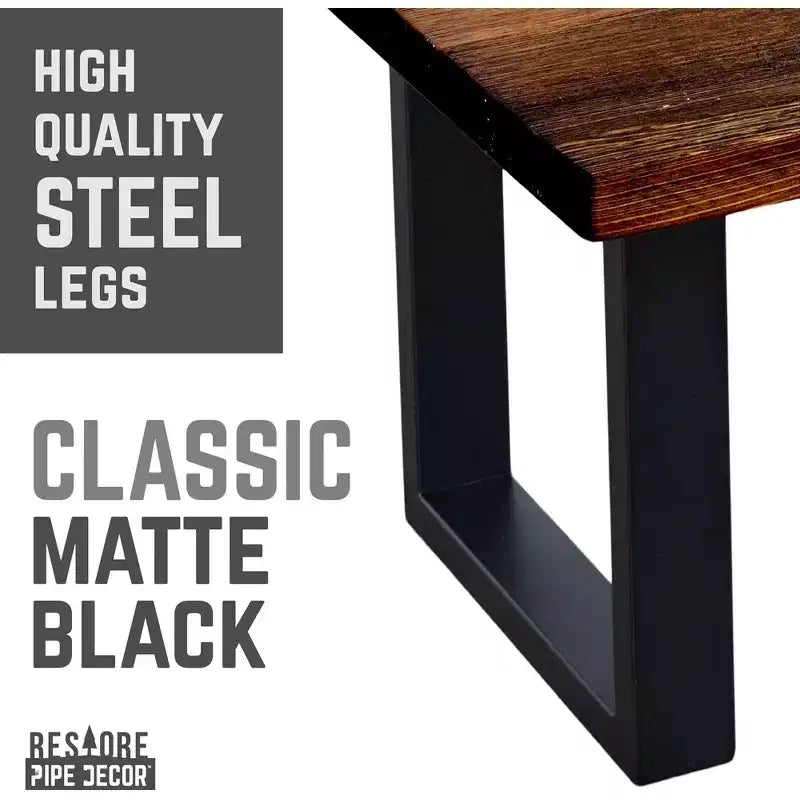 Pipe Decor Skyline Boulder Black Solid Wood Coffee Table with 18 in. Landscape Legs