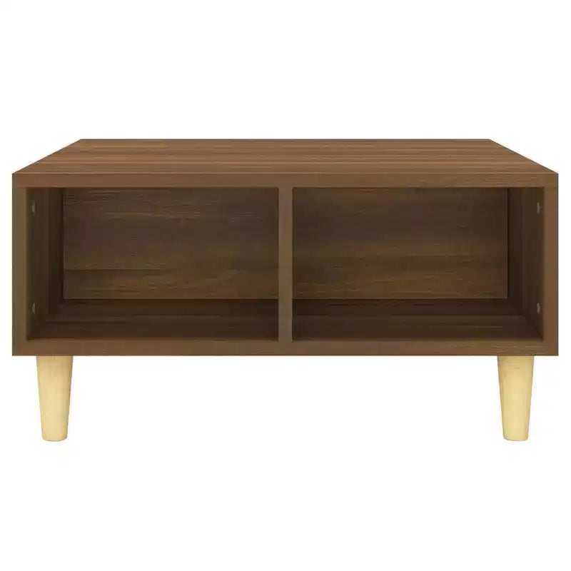 Clihome 23.6 Square Scandinavian Design Coffee Table,Storage Coffee Table with Open Shelf