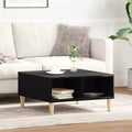 Clihome 23.6 Square Scandinavian Design Coffee Table,Storage Coffee Table with Open Shelf