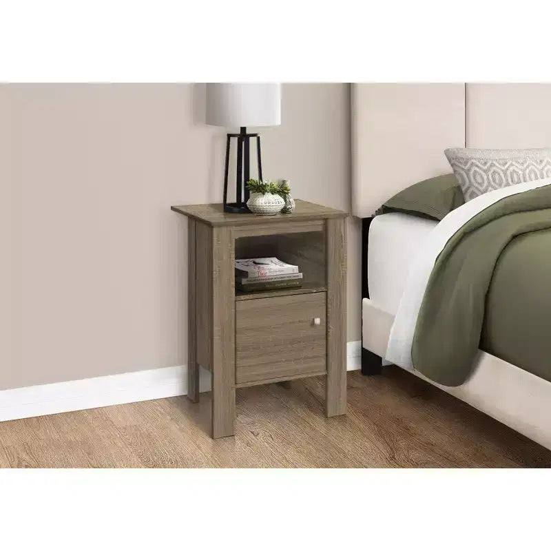 Okak Modern Small Side Table with Storage Shelf, End Table with Drawer and Metal Handle, Couch Table for Living Room, Bedroom