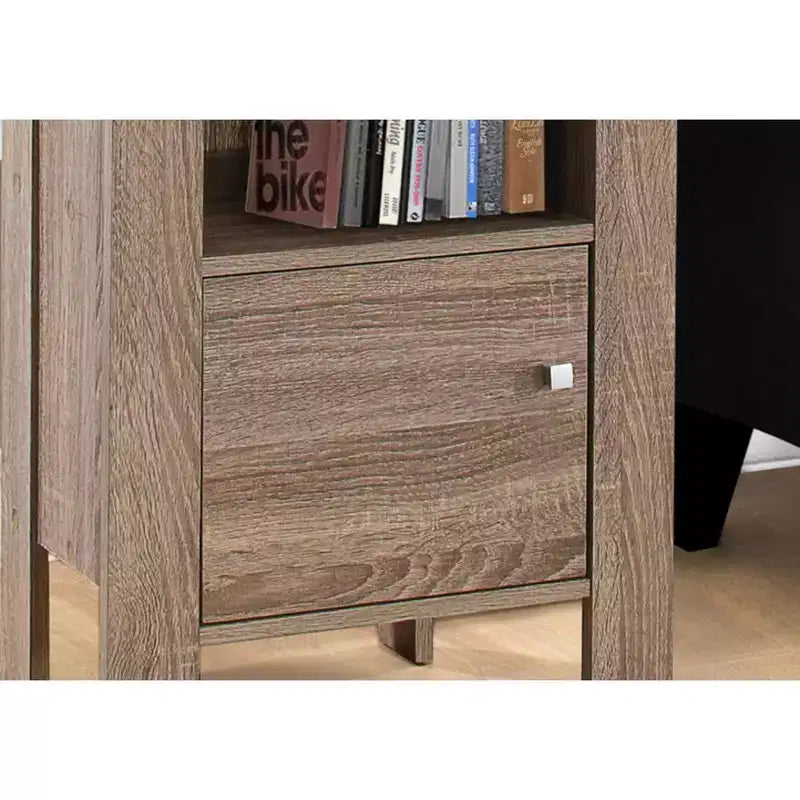 Okak Modern Small Side Table with Storage Shelf, End Table with Drawer and Metal Handle, Couch Table for Living Room, Bedroom