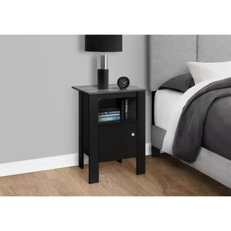 Okak Modern Small Side Table with Storage Shelf, End Table with Drawer and Metal Handle, Couch Table for Living Room, Bedroom