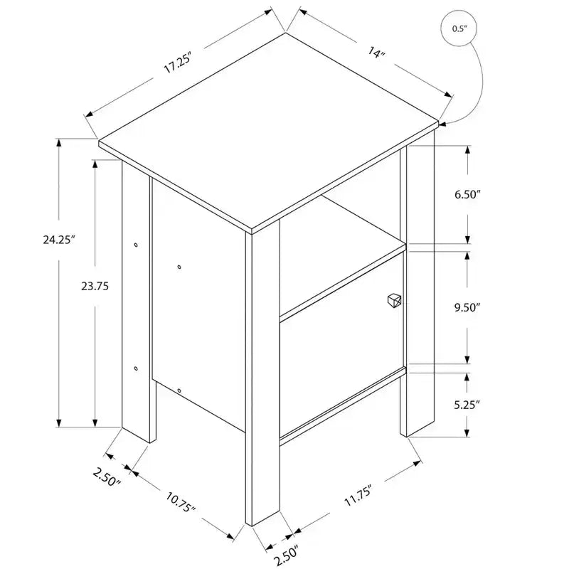 Okak Modern Small Side Table with Storage Shelf, End Table with Drawer and Metal Handle, Couch Table for Living Room, Bedroom