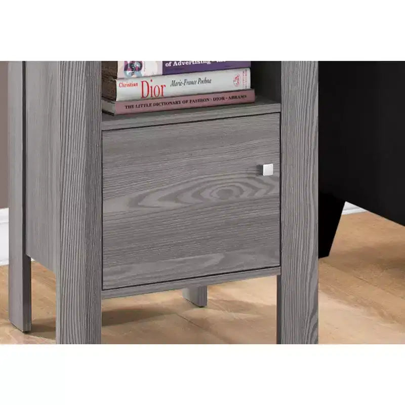 Okak Modern Small Side Table with Storage Shelf, End Table with Drawer and Metal Handle, Couch Table for Living Room, Bedroom