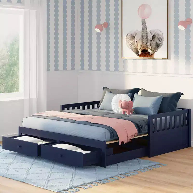 Elizabeth Twin to King Bed w/ Storage Drawers