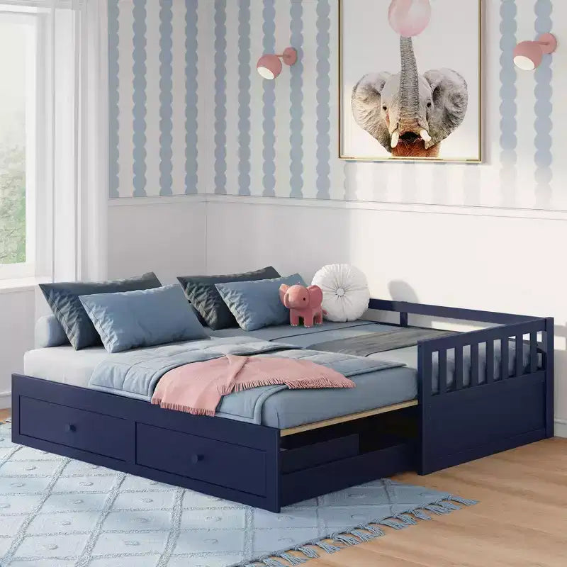 Elizabeth Twin to King Bed w/ Storage Drawers