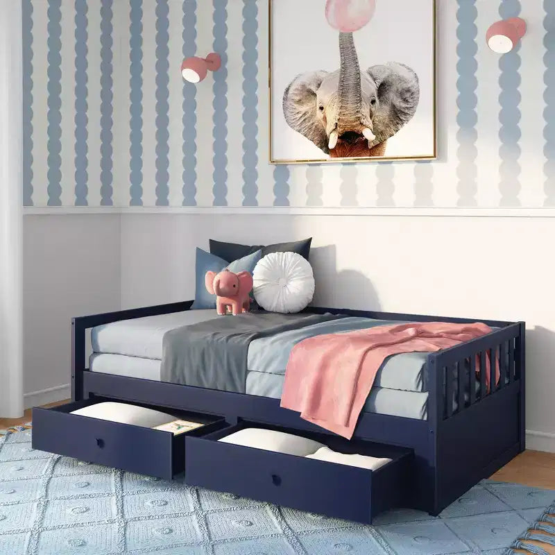 Elizabeth Twin to King Bed w/ Storage Drawers