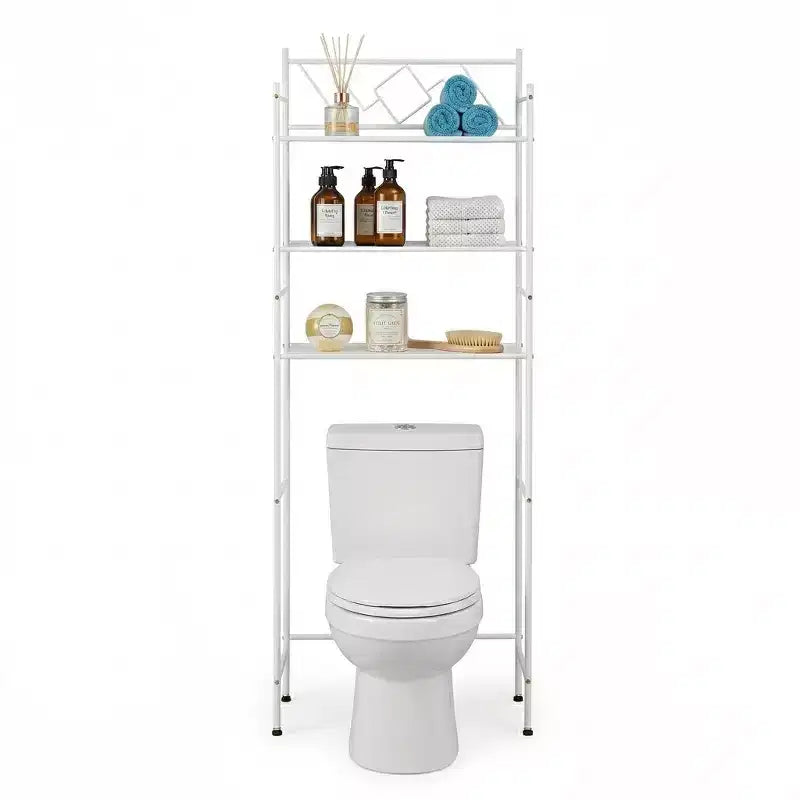 Home Zone Living Freestanding 3-Tier Over-the-Toilet Bathroom Storage Organizer, White