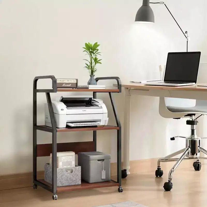 3 Tier Printer Cart With Wheels and Storage Shelf,Printer Stand , Multifunctional Mobile Storage Table, Computer Tower Stand For Home Office