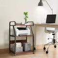 3 Tier Printer Cart With Wheels and Storage Shelf,Printer Stand , Multifunctional Mobile Storage Table, Computer Tower Stand For Home Office