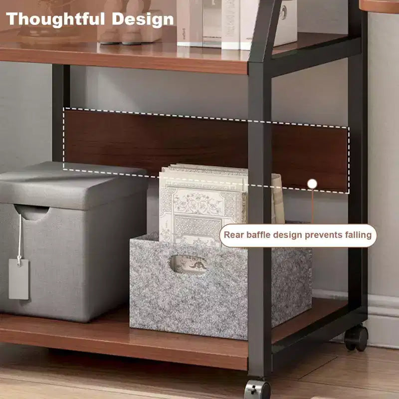 3 Tier Printer Cart With Wheels and Storage Shelf,Printer Stand , Multifunctional Mobile Storage Table, Computer Tower Stand For Home Office