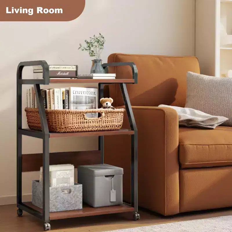 3 Tier Printer Cart With Wheels and Storage Shelf,Printer Stand , Multifunctional Mobile Storage Table, Computer Tower Stand For Home Office