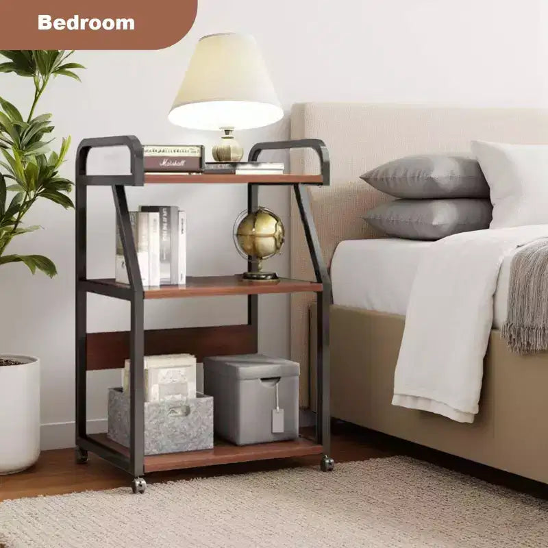 3 Tier Printer Cart With Wheels and Storage Shelf,Printer Stand , Multifunctional Mobile Storage Table, Computer Tower Stand For Home Office