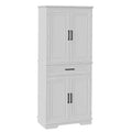 Tall Wooden Pantry Cabinet with a Drawer,White Kitchen Storage Cabinet, Adjustable Shelves,Door Shelves,Large Narrow Bathroom Cabinet for Dining Room