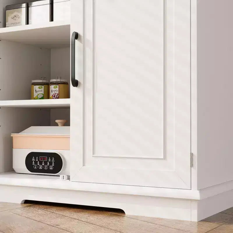 Tall Wooden Pantry Cabinet with a Drawer,White Kitchen Storage Cabinet, Adjustable Shelves,Door Shelves,Large Narrow Bathroom Cabinet for Dining Room