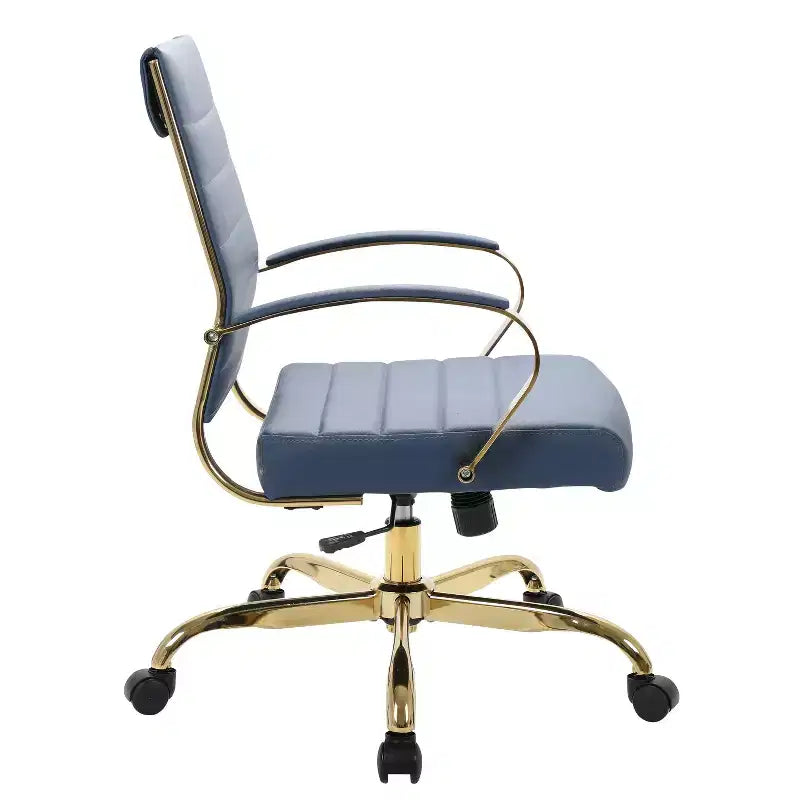HomeStock 32 in.H Fixed Height Brown Faux Leather Seat Material with Swivels Executive Office Chairs