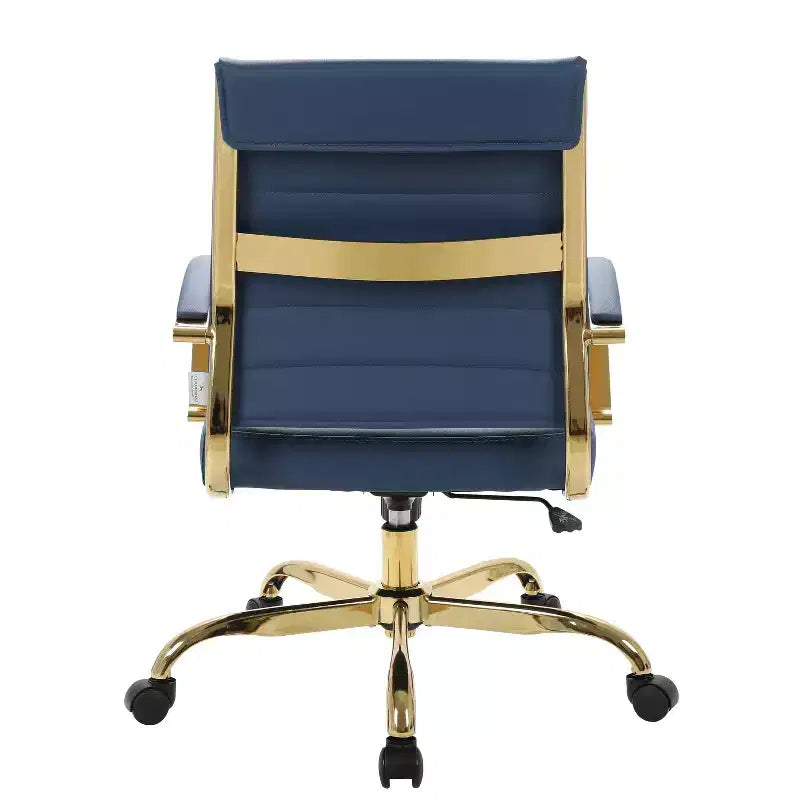 HomeStock 32 in.H Fixed Height Brown Faux Leather Seat Material with Swivels Executive Office Chairs