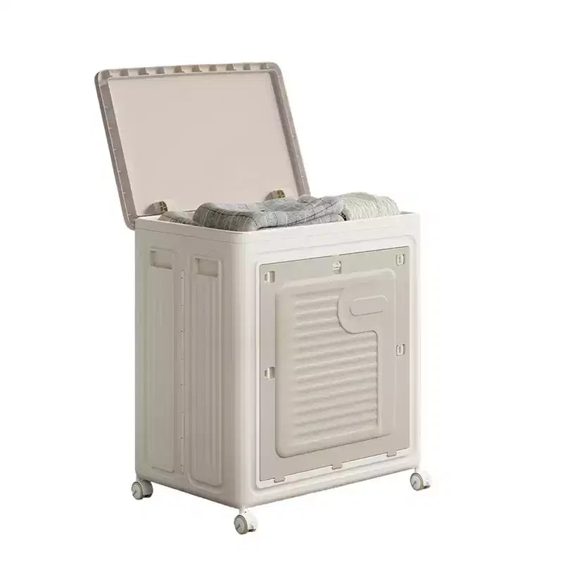 Rolling Laundry Hamper With Lid, Clothes Storage Box Household 150 L Large Clothes Capacity, Versatile Organize Flip Clothing Quilt Storage Box