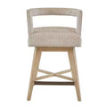 Farwell Swivel Counter Height Barstool Cream - Madison Park: Upholstered, Wood Legs, 300lb Capacity