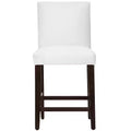 Skyline Furniture Hendrix Counter Height Barstool White Velvet: Modern Square Upholstered, Padded Back