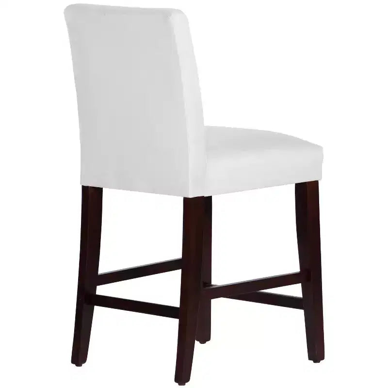 Skyline Furniture Hendrix Counter Height Barstool White Velvet: Modern Square Upholstered, Padded Back