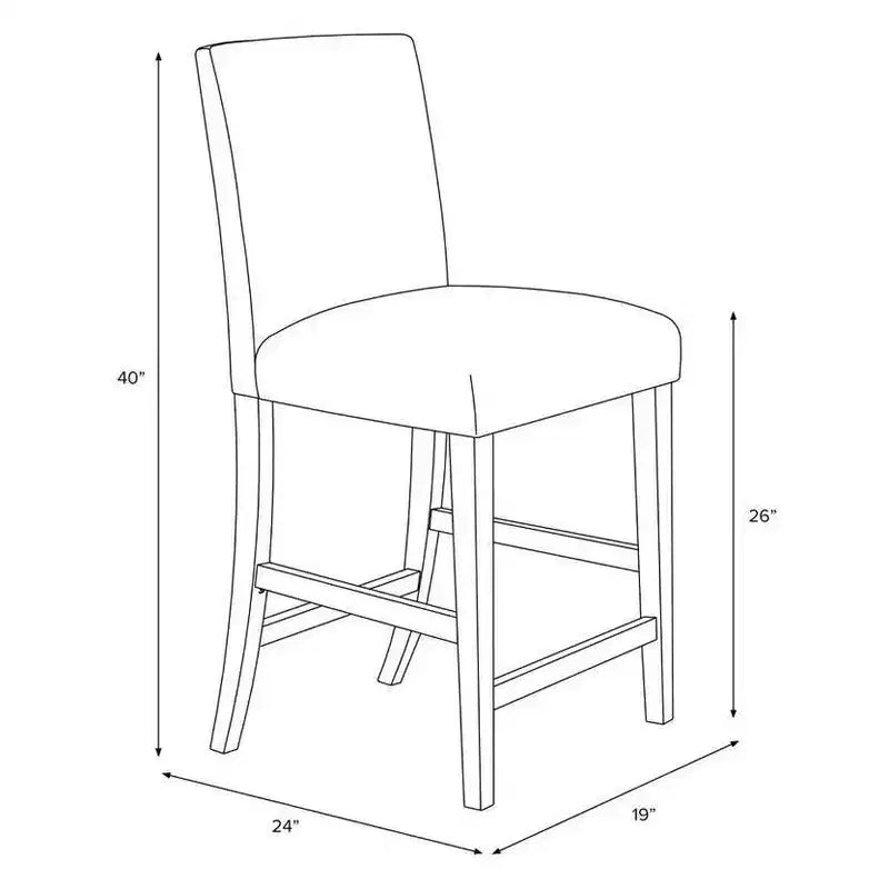 Skyline Furniture Hendrix Counter Height Barstool White Velvet: Modern Square Upholstered, Padded Back