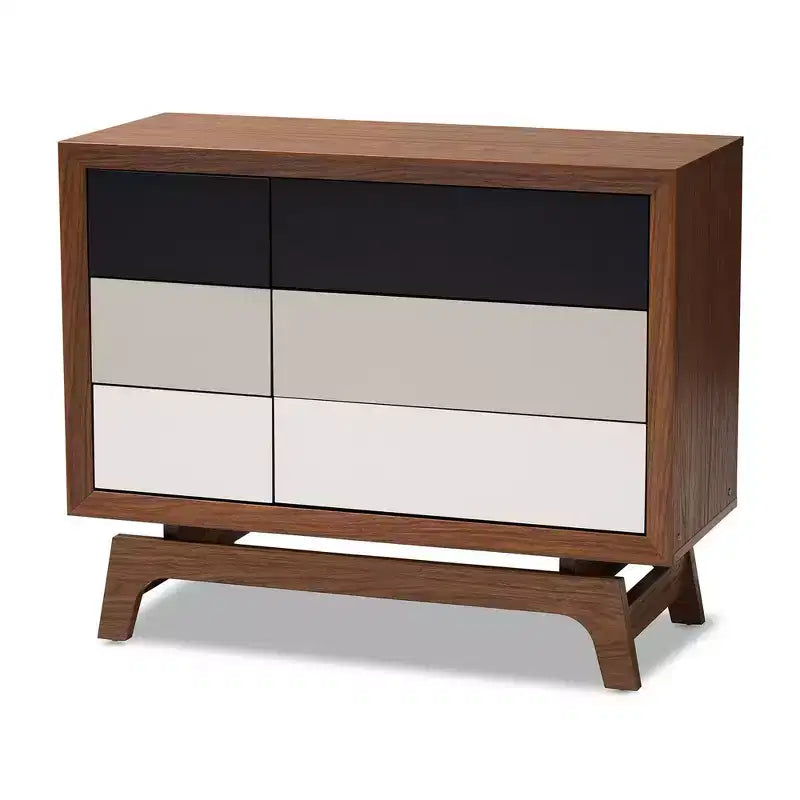 Baxton Studio 6 Drawer Svante Wood Chest Brown : Mid-Century Modern Storage for Bedroom