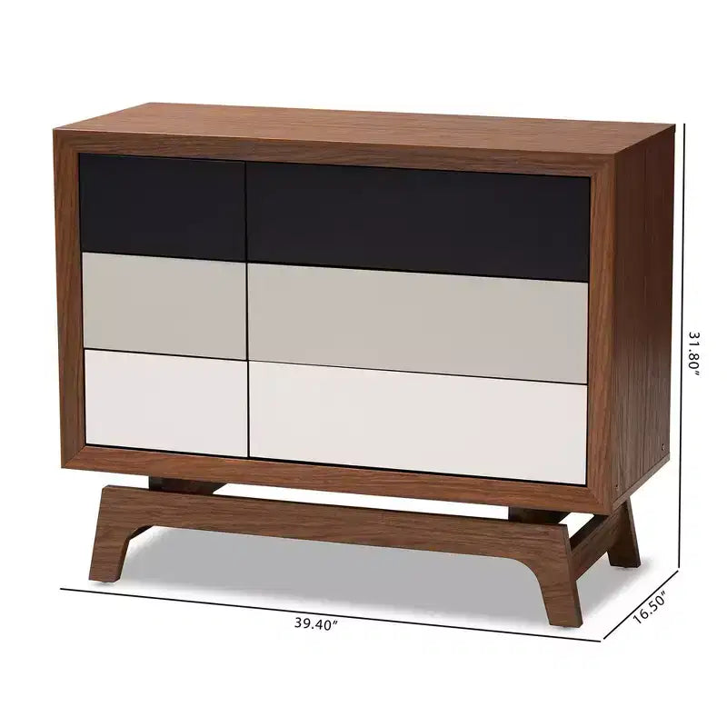 Baxton Studio 6 Drawer Svante Wood Chest Brown : Mid-Century Modern Storage for Bedroom