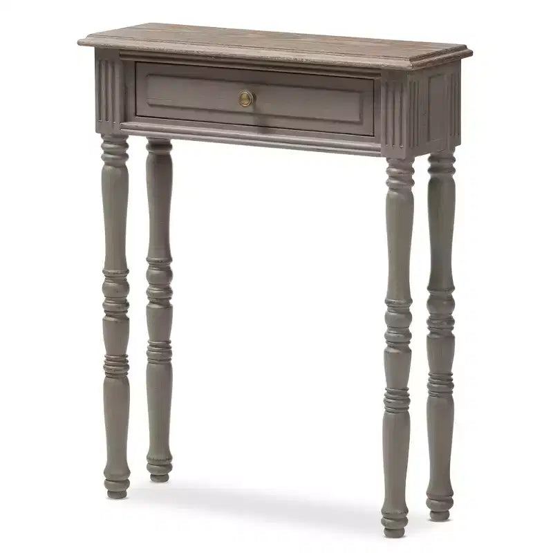 Noemie Country Cottage Farmhouse Finished 1 Drawer Console Table Brown - Baxton Studio: Antique Style, Space-Saving Design