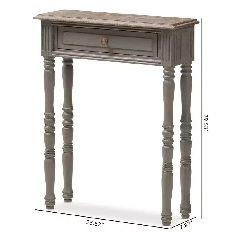 Noemie Country Cottage Farmhouse Finished 1 Drawer Console Table Brown - Baxton Studio: Antique Style, Space-Saving Design