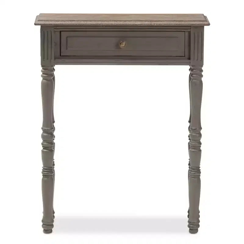 Noemie Country Cottage Farmhouse Finished 1 Drawer Console Table Brown - Baxton Studio: Antique Style, Space-Saving Design