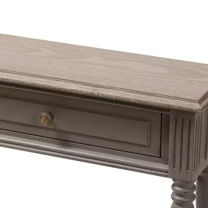 Noemie Country Cottage Farmhouse Finished 1 Drawer Console Table Brown - Baxton Studio: Antique Style, Space-Saving Design