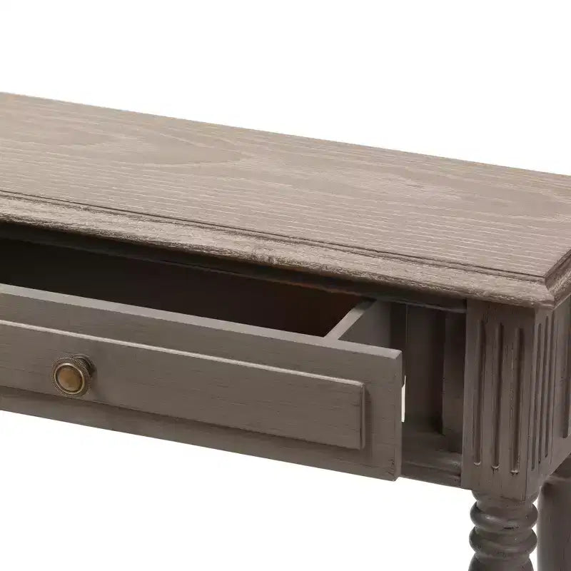 Noemie Country Cottage Farmhouse Finished 1 Drawer Console Table Brown - Baxton Studio: Antique Style, Space-Saving Design