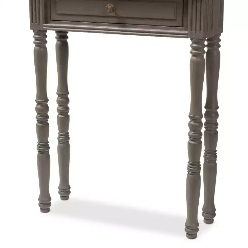 Noemie Country Cottage Farmhouse Finished 1 Drawer Console Table Brown - Baxton Studio: Antique Style, Space-Saving Design