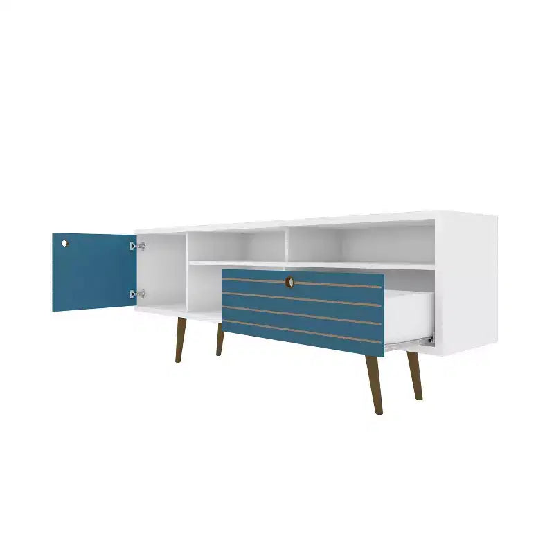 Liberty 3 Shelf and 1 Drawer TV Stand for TVs up to 65 - Manhattan Comfort