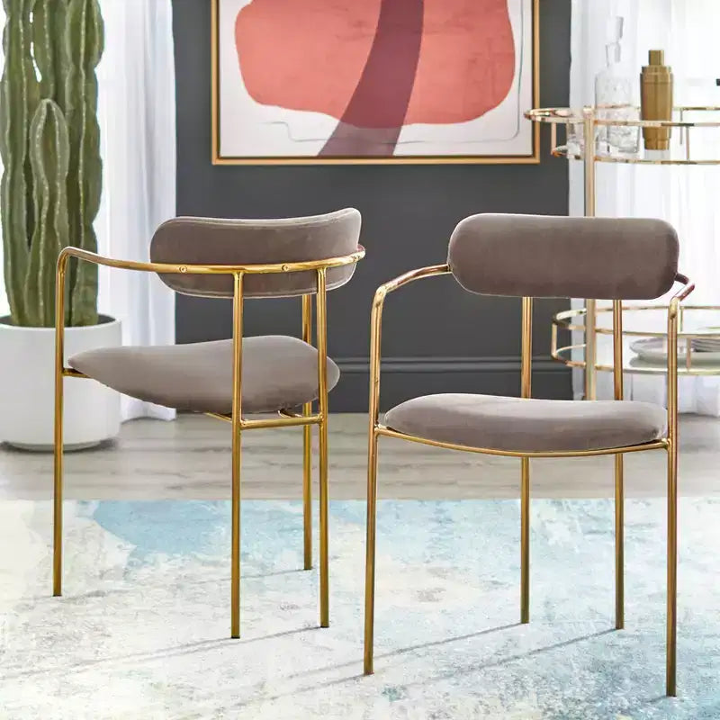Buylateral Set of 2 Healey Retro Velvet Dining Armchairs