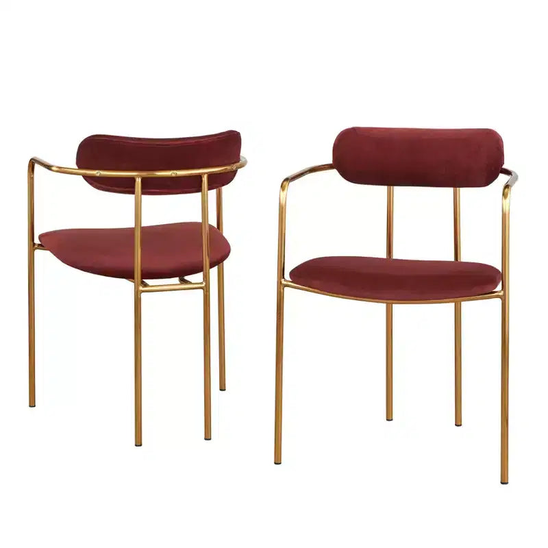 Buylateral Set of 2 Healey Retro Velvet Dining Armchairs