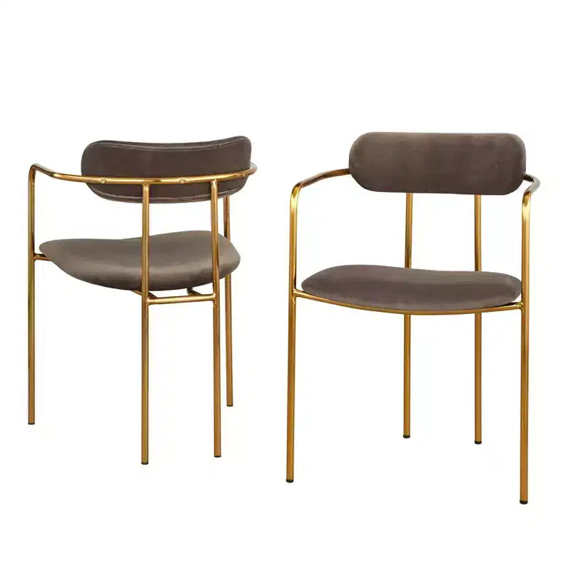 Buylateral Set of 2 Healey Retro Velvet Dining Armchairs