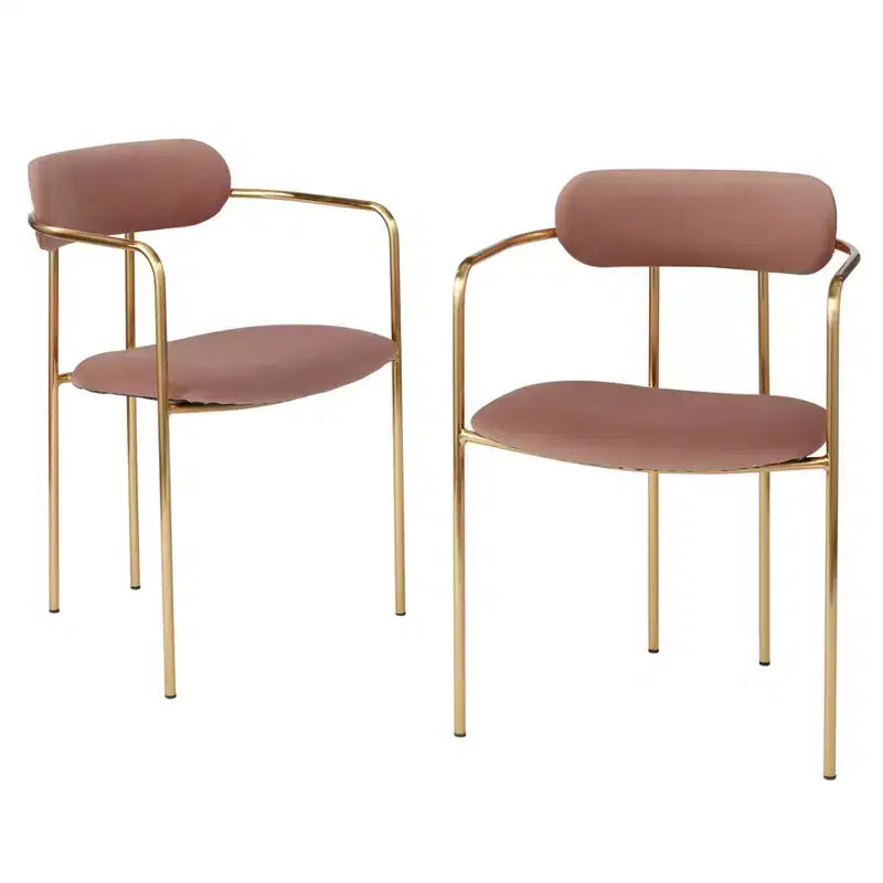 Buylateral Set of 2 Healey Retro Velvet Dining Armchairs