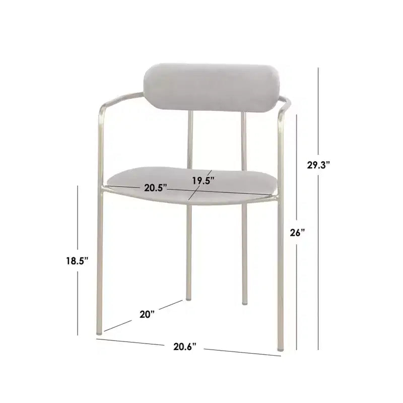 Buylateral Set of 2 Healey Retro Velvet Dining Armchairs