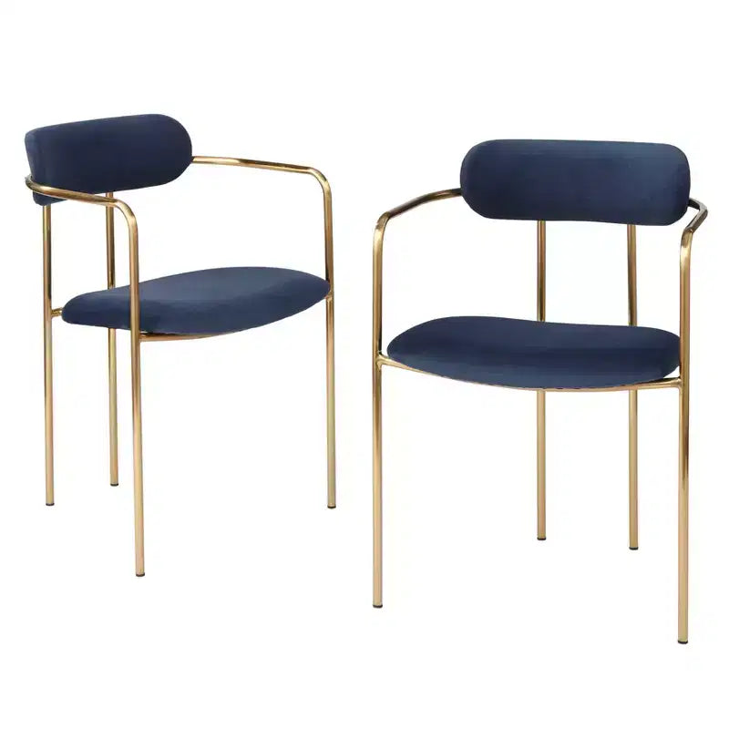 Buylateral Set of 2 Healey Retro Velvet Dining Armchairs