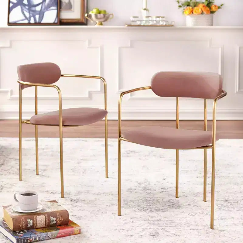 Buylateral Set of 2 Healey Retro Velvet Dining Armchairs