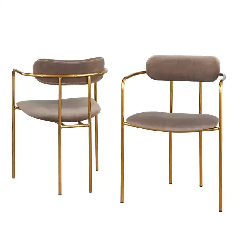 Buylateral Set of 2 Healey Retro Velvet Dining Armchairs
